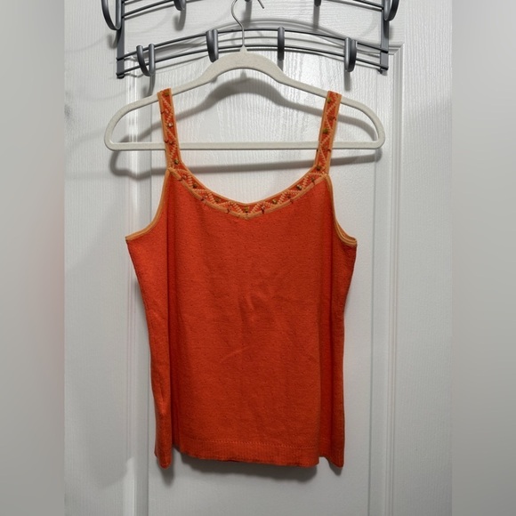 Vintage Y2K Sigrid Olsen Babydoll camisoleTank Top Silk Cotton Embellished M - Picture 2 of 13